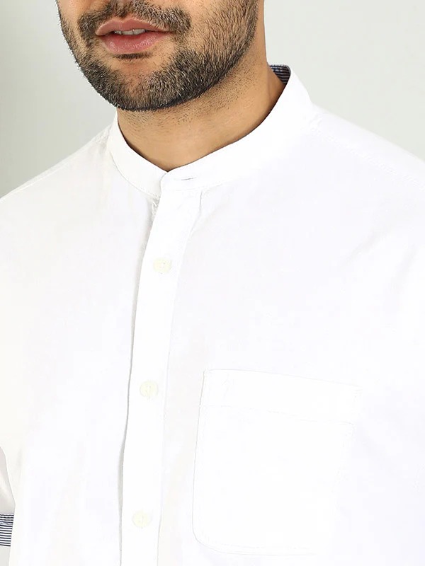 Indian Terrain Men's Regular Fit Full Sleeve Solid White Shirt